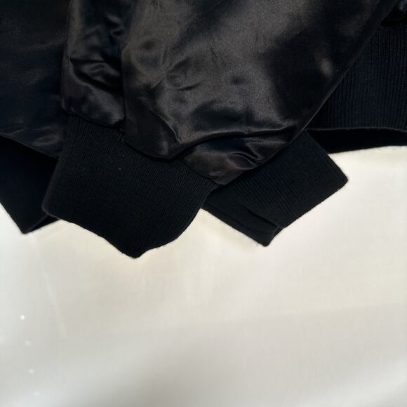 Vintage 90s President Casino Captains Club Satin Bomber Jacket Black Adult Large - Picture 4 of 10